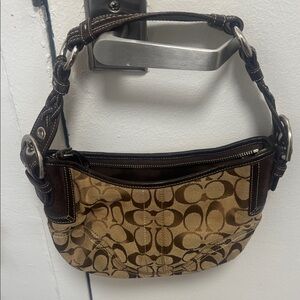 Coach Tan and Brown Shoulder Bag